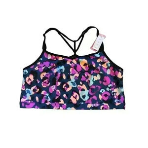 LIVI Women's 2XS Leopard Print Soft Low Impact Sports Bra Multicolor